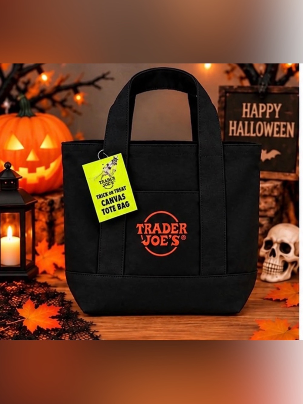 Trader Joe's Halloween 2026
Black Tote Bag Orange NWT